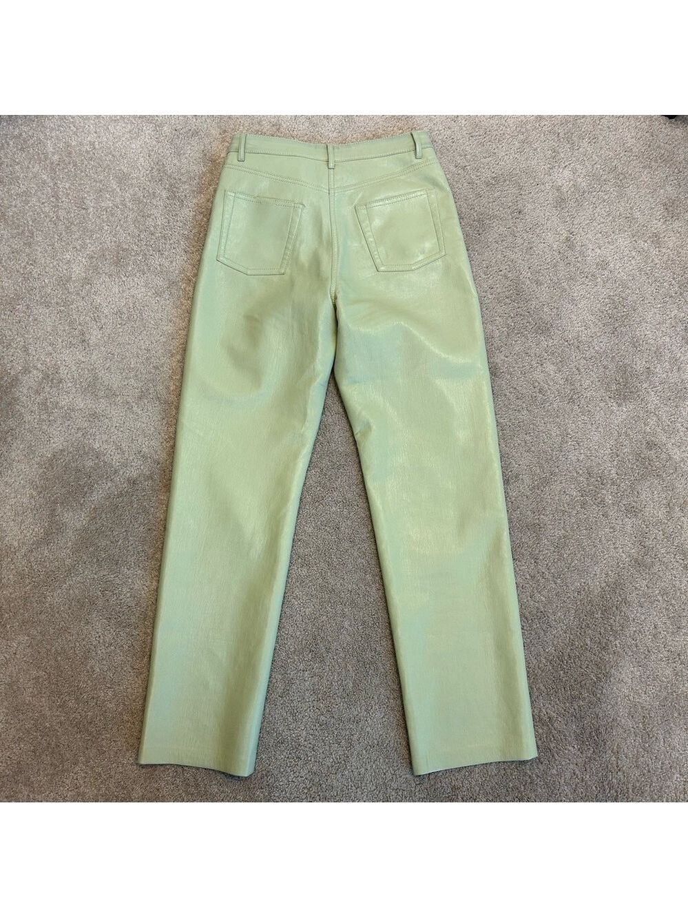 Aritzia Wilfred light green Melina pants faux leather pleather vegan Sz 6 - Picture 3 of 11